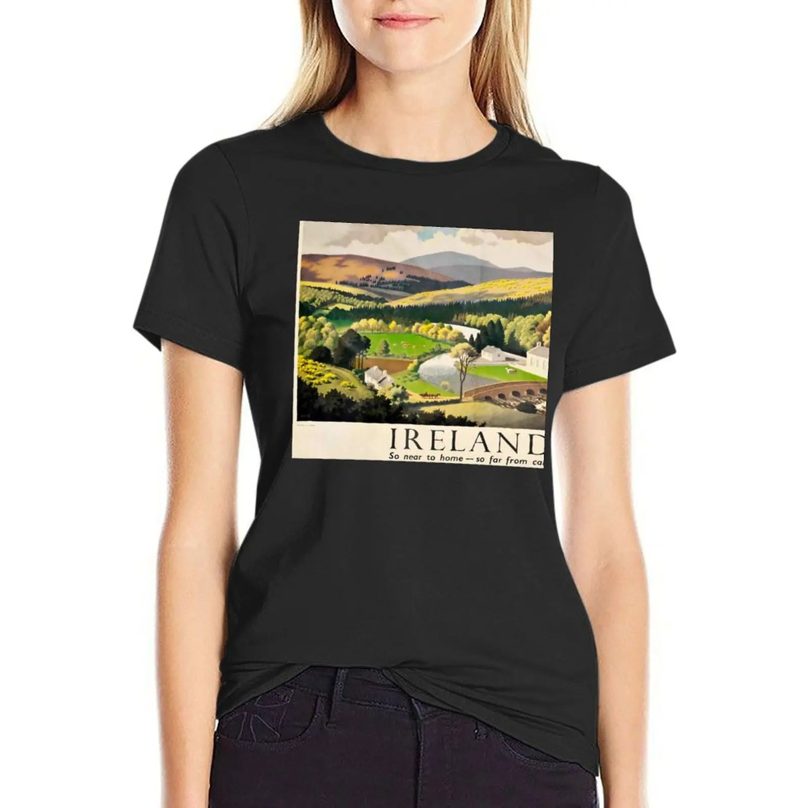 

Ireland retro poster T-shirt funny shirts graphic tees cute tops t shirt dress Women