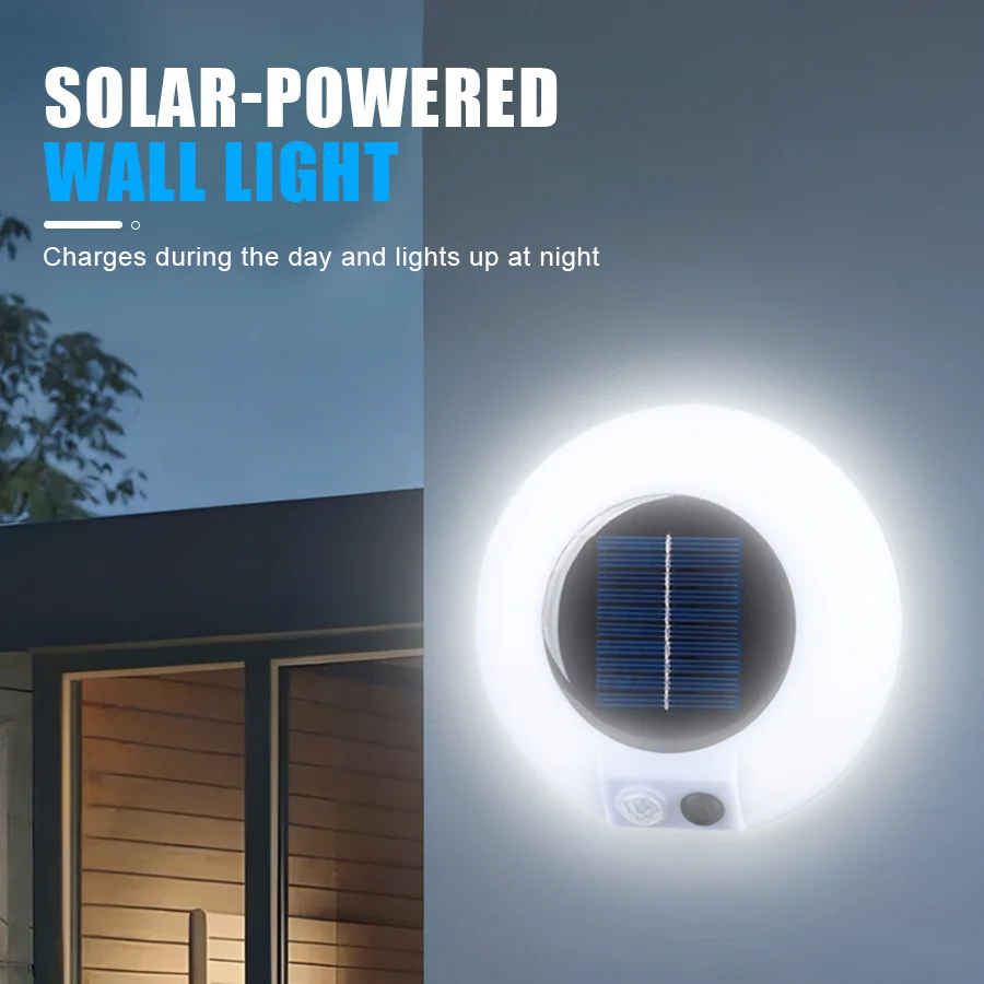 Modern LED Solar Wall Lamp Outdoor PIR Motion Sensors Waterproof Light Courtyard Decoration Lightsporch Garden Fence Path Lights