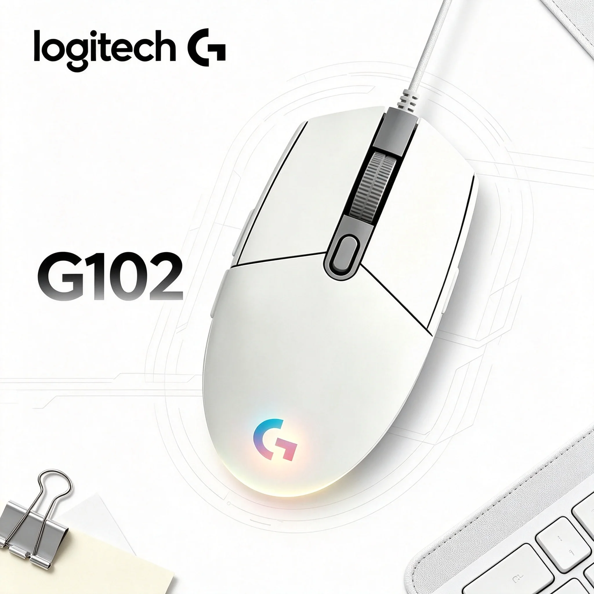 Logitech G102 USB Wired Gaming Mouse Light‑Weight Ergonomic Shell For LOL Valorant CS2 PUBG Gaming & Daily Office Job