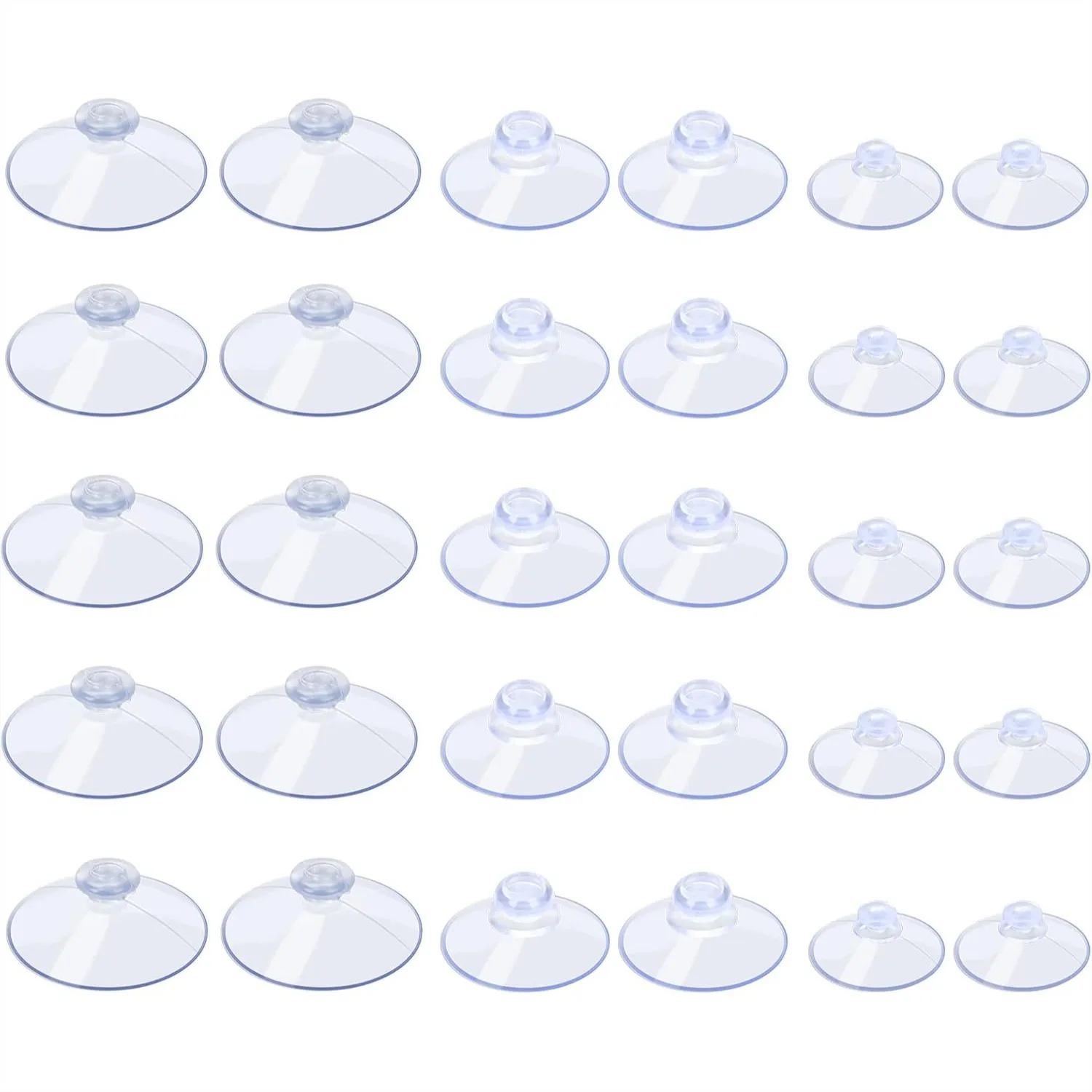 

30 Pcs Clear Suction Cups for Glass, Multipurpose Sucker Pads for Bathroom Kitchen Organization