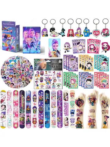 Anime Movie Kpops Demons Hunte Party Favors Slap bracelet Gift Bag tattoo Sticker Card Balloons Birthday Party Decora Christmas