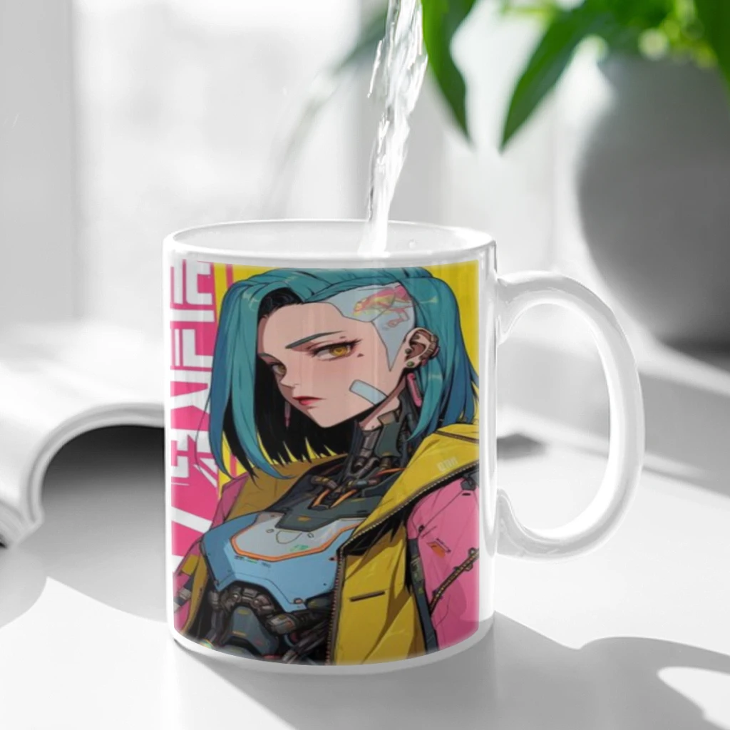 Anime C_Cyberpunks Cool E-Edgerunners Mug 11oz Black Ceramic Coffee Mug Friends Birthday Gift Mug