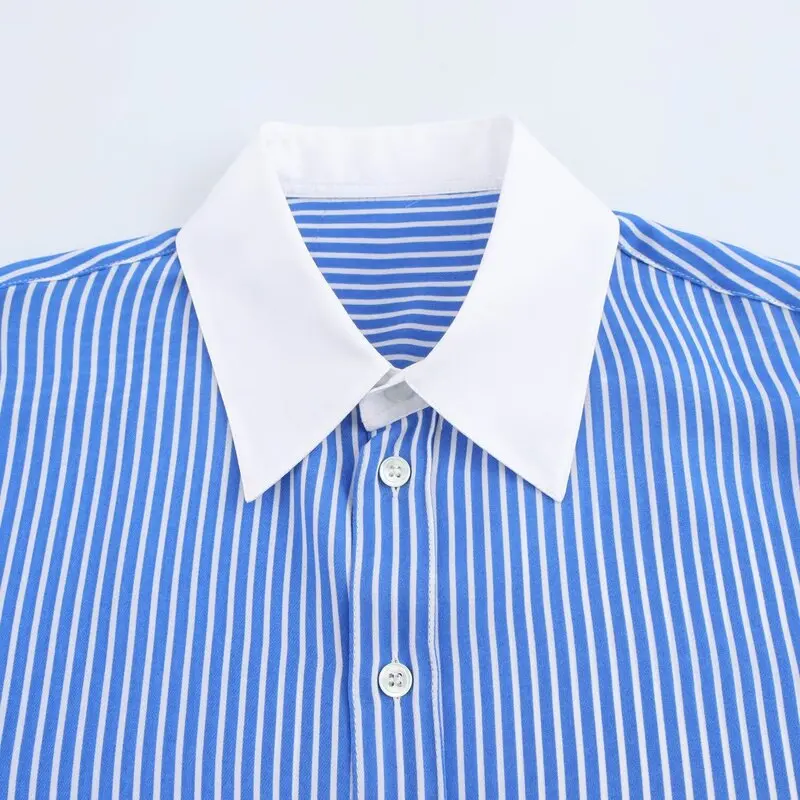 Csa de Manga Larga a Rayas con Bloques de Color de Diseño para Mujer, Primavera 2025, E, Hoada, de Primera Calida...