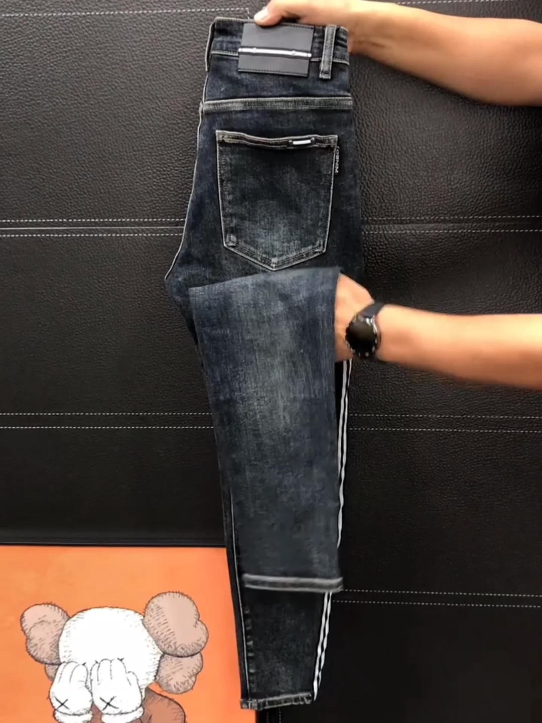 

Faionable Versatile Men's Jeans Autumn Winter New Arrival Casual Sle mid Waist Slim Fit Stand Version Antibacterial