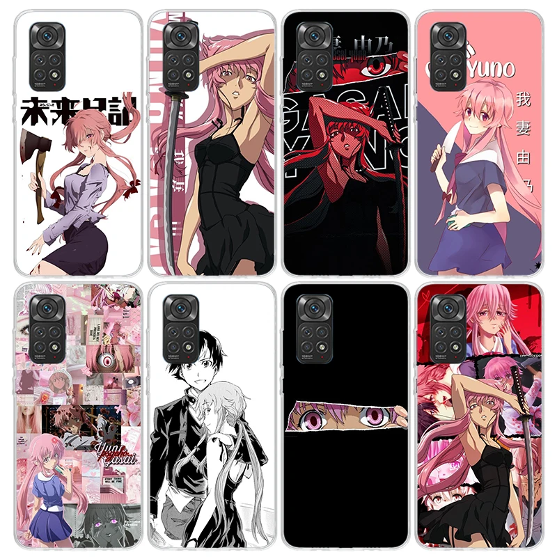 Mirai Nikki Gasai Yuno Anime Phone Case for Xiaomi Redmi Note 14 13 12S 12 11S 11 11E Pro Plus 11T 10S 10 9 9S 5G Soft Cover Fun