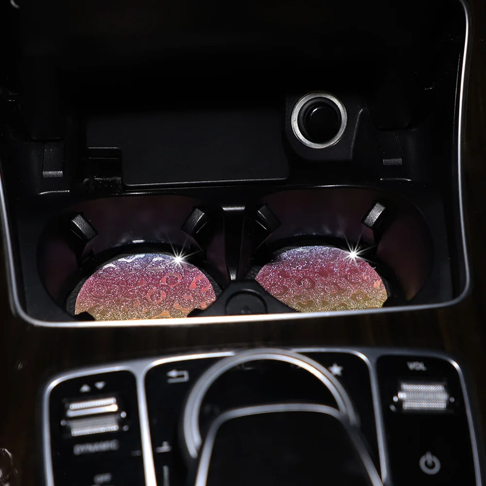 حصيرة مقاومة للماء مانعة للانزلاق لزجاجات المياه الزجاجية ، مضادة للضجيج ، محمولة ، ملونة ، متينة ، إكسسوارات داخلية للسيارة ، أنيقة