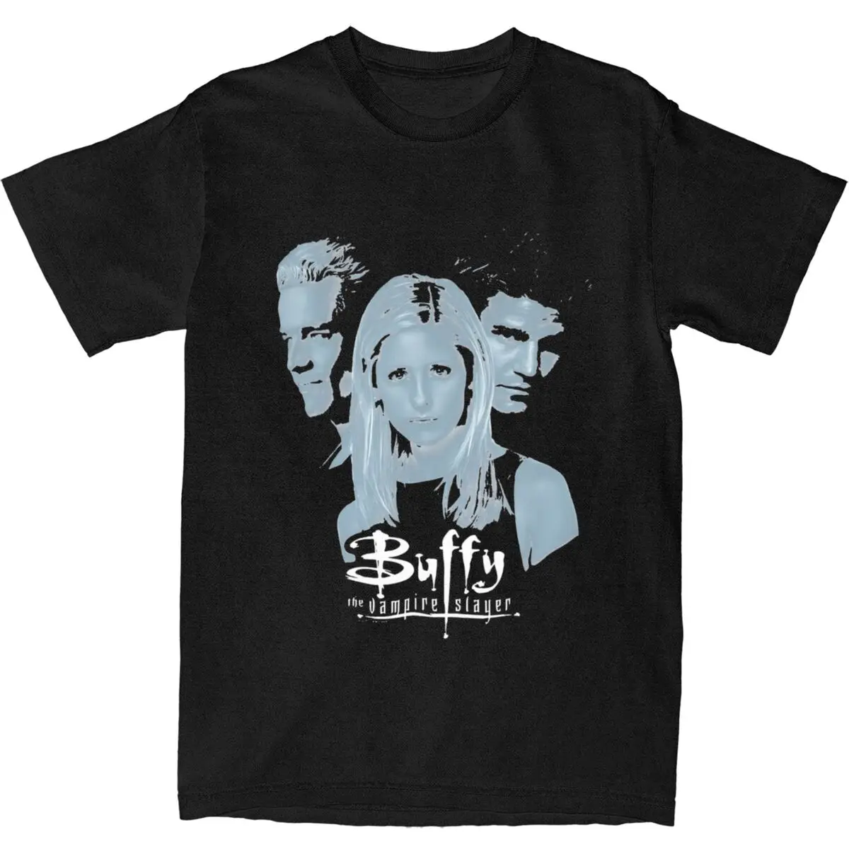 Men's Buffy The Vampire Slayer T Shirts Spikes And Angels Cotton Clothes Summer Short Sleeve T-Shirt O Neck Tee Shirt Big Size