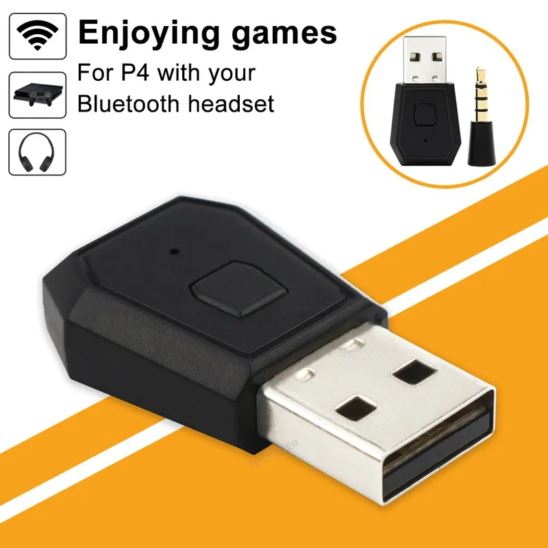 Adaptador de Audio Compatible con Bluetooth para el Control de PS4, Dongle Inalámbrico, Receptor y Transmisor USB para Accesorios de PS4