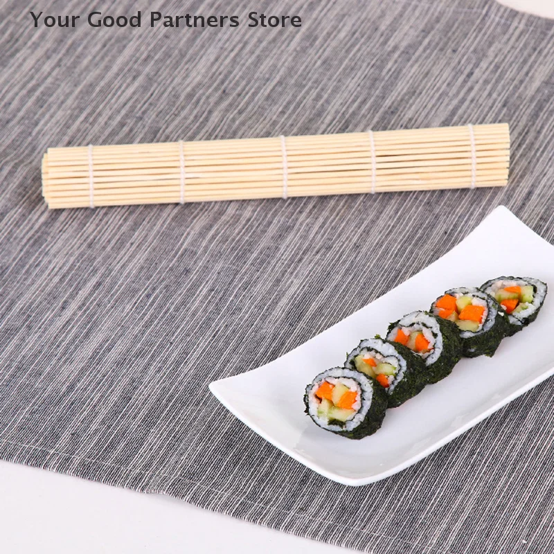 1Pcs Sushi Curtain Rolling Mat Sushi Spoon DIY Onigiri Rice Roller Kitchen Gadgets Cooking Accessories Bamboo Sushi Maker Tools