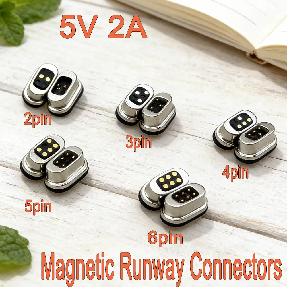 

2Pin 3Pin 4Pin 5Pin 6Pin spacing 2.54mm DC Magnetic Pogo Pin Connector Pogopin Male Female Spring Loaded DC Power Socket