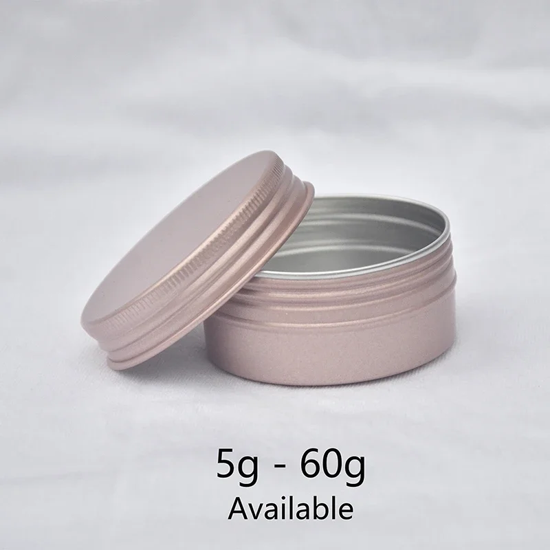 

5g 15g 10g 20g 30g 50g 60g Rose Gold Aluminum Jar Cosmetic Lip Balm Cream Refillable Bottle Empty Container