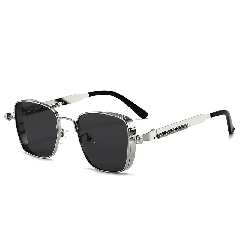 European and American Retro Summer Traveling Steam Punk Men's Sunglasses Personalized Metal Springs Women Sun Glasses