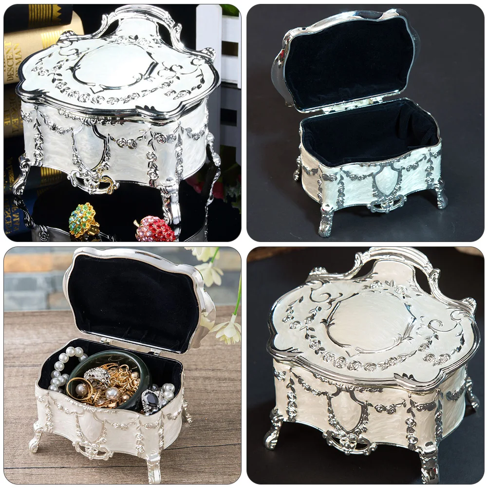 Retro Jewelry Box Vintage Jewelry Box European Style Elegant Jewelry Crafts Box Home Decoration Earrings Boxes Party Gift Box