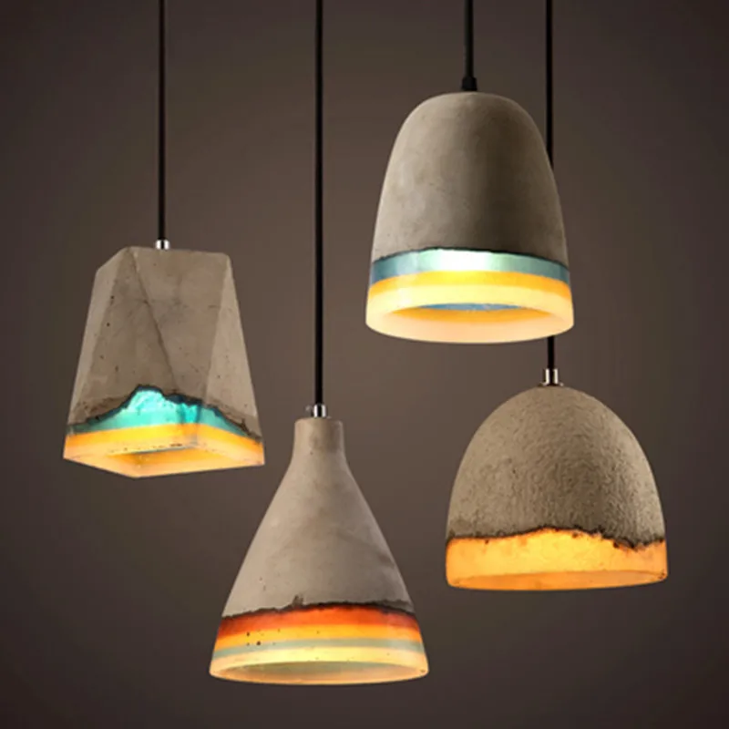 

Vintage Cement Resin Pendant Lights Industrial Decor Led Hanging Lamp Retro Hanglamp for Kitchen Indoor Light Fixtures Luminaria