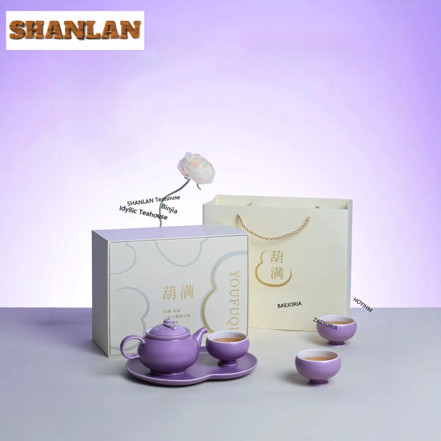 

Lavender Purple Tea Set Complete Set Creative Tea Ceremony Set Teapot And Tea Cup Set Tea Services Accessories Decoration Gifts