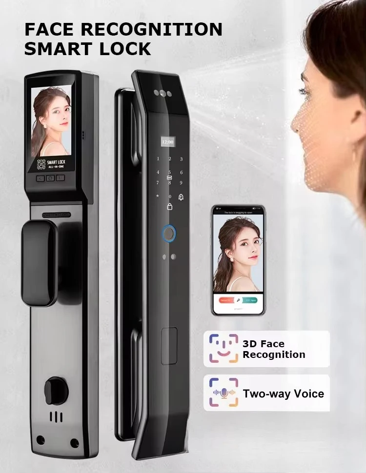 Fully Automatic Digital Smart Door Lock with Wifi Camera Ai Face Recognition & Biometric Fingerprint Manufacturer's Price
