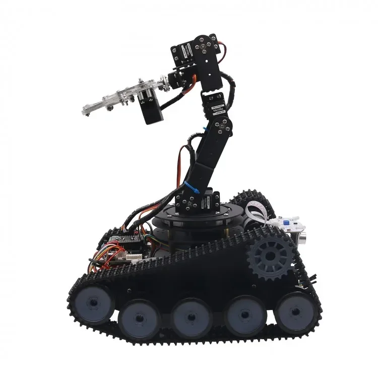 Open Source 6DOF Mechanical Arm Tracking Gripping RC Robot arm Tank Car kit Support PS2 Controller/APP Control