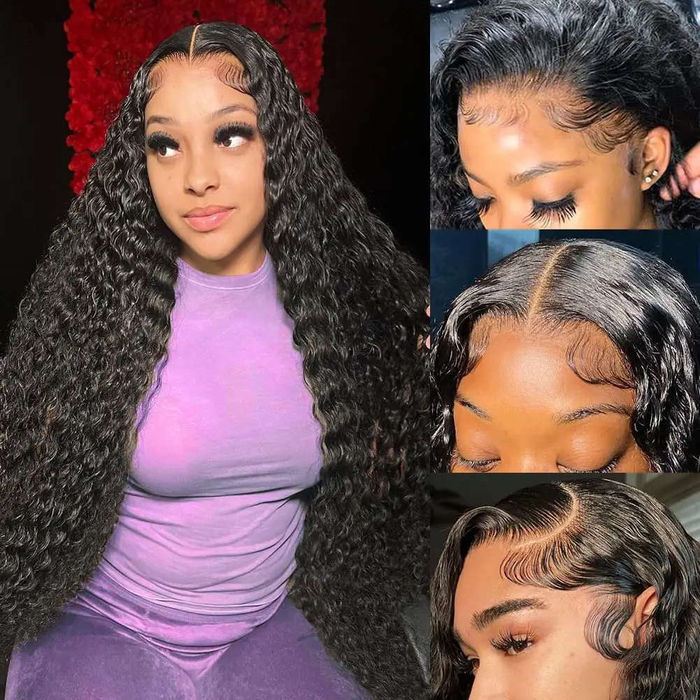 180% Deep Wave Wig 13x4 Lace Front Human Hair Wigs With Baby Hair HD Lace Frontal Wig Bling 13x6 Lace Frontal Wig Human Hair