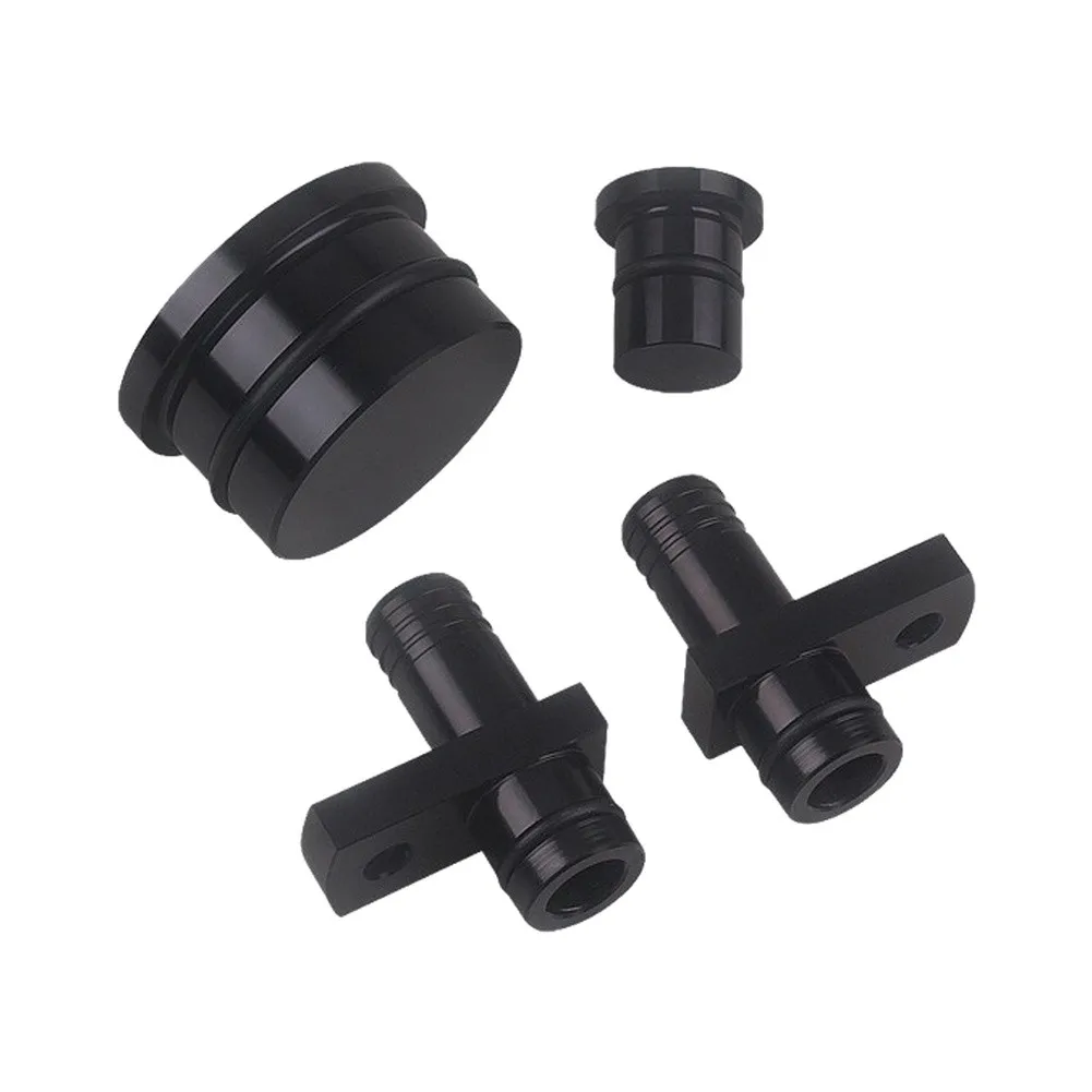 Direct Fit Aluminum PCV Reroute Kit with Resonator Block Off for 6.6L Diesel Engine 2004.5 to 2010 Includes All Hardware
