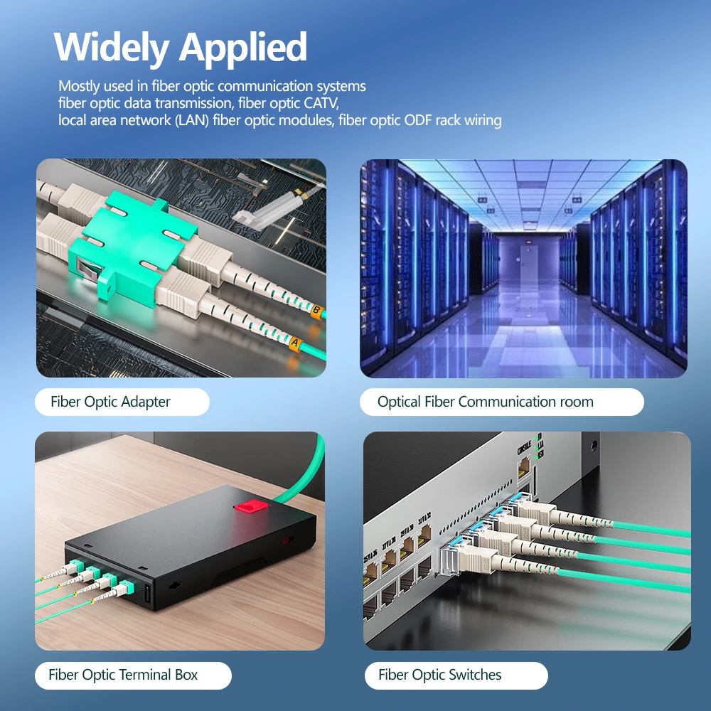 HOOLNX OM3 SC to SC UPC Duplex Multimode Fiber Optic Patch Cable, 50/125μm, LSZH 2.0mm, Bend Insensitive, Custom Length 0.5-100m