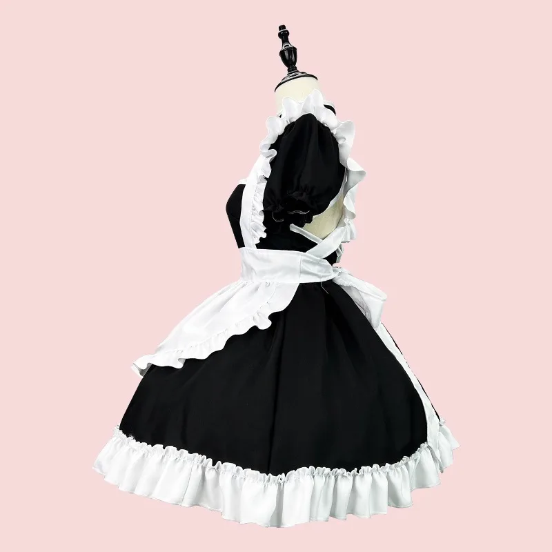 Black White Student Stage Party Waitress Roleplay Outfit Cute Cheongsam Chinese Qipao Dress Women Halloween Maid Cosplay Costume