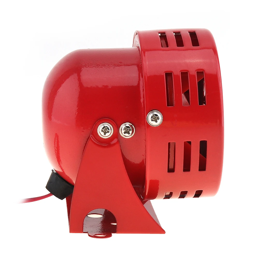 Universal 12V Red Motor Driven Alarm Automotive Air Raid Siren Horn for Motorcycle / Car /Truck, Metal Horn Alarm Siren Speaker