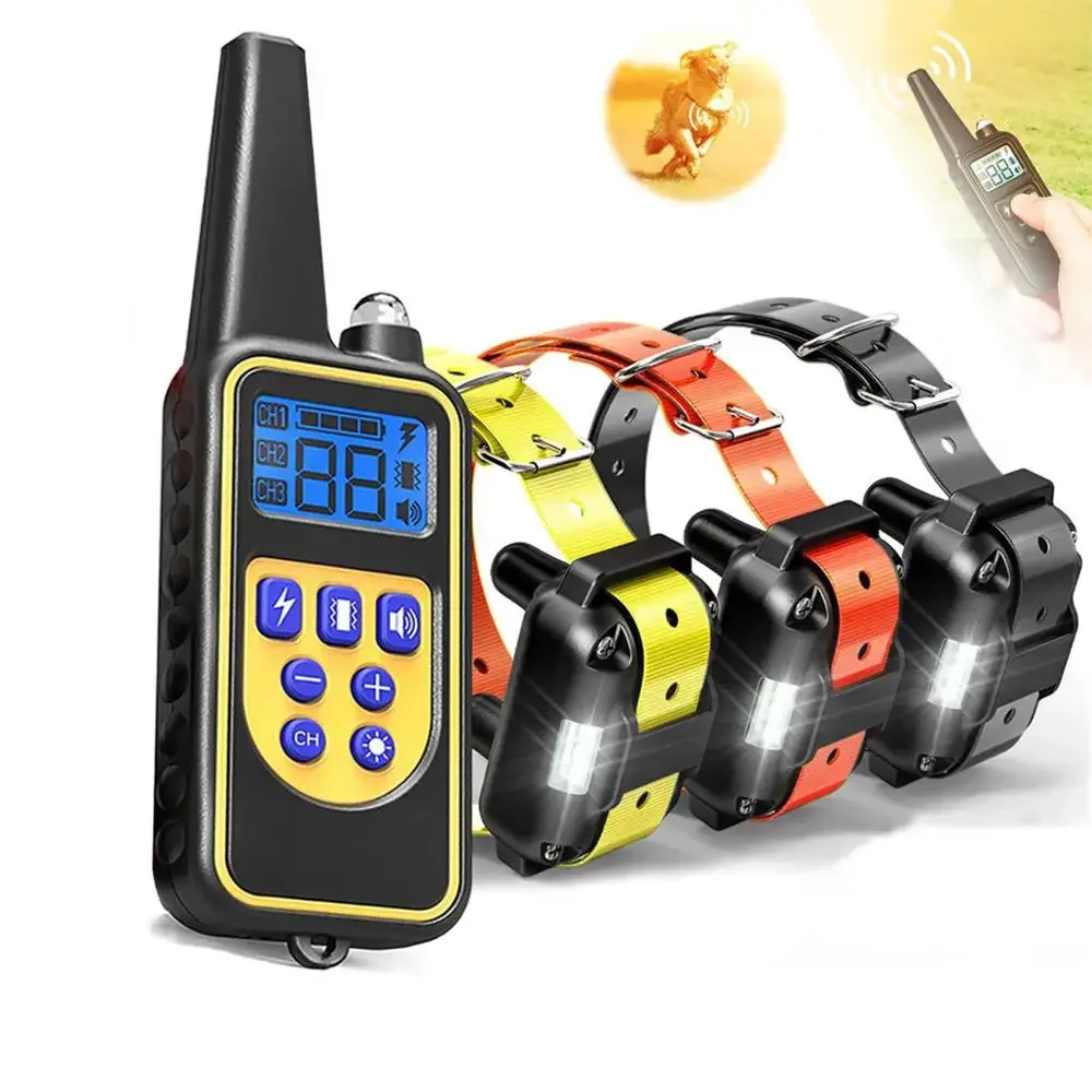 1pc 800m LCD Dog Training Collar/Remote Control Pet Waterproof Electric Bark Beep/Shock Training Stopper With Collars Dog