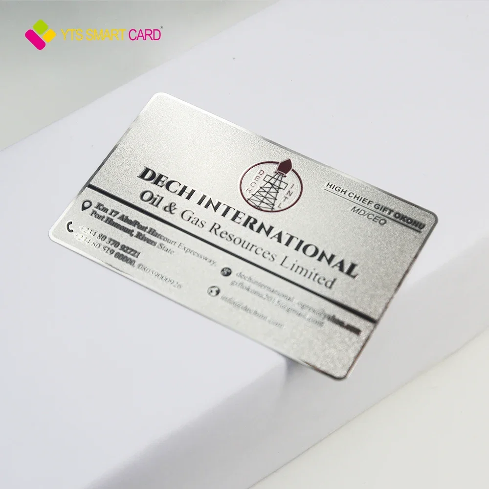 YTS مخصصة Nfc Smart Chip PvcRfid Card 13.56mhz بطاقة ائتمان الأعمال المعدنية للتحكم في الوصول