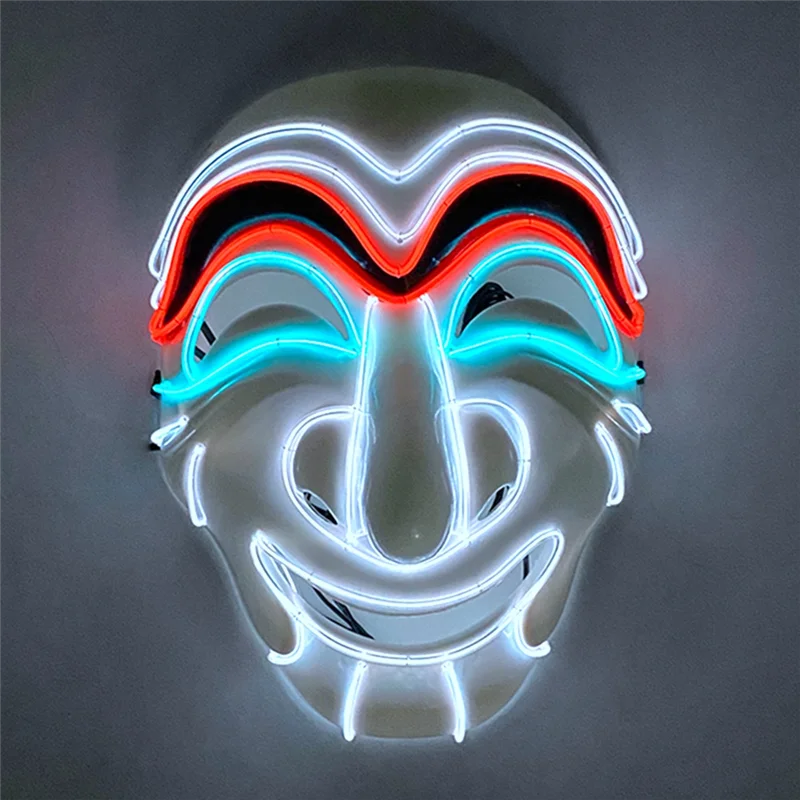 

1 PCS Cosplay Luminous Masks Lighting Up In The Dark Night Plastic For Halloween LED Masks