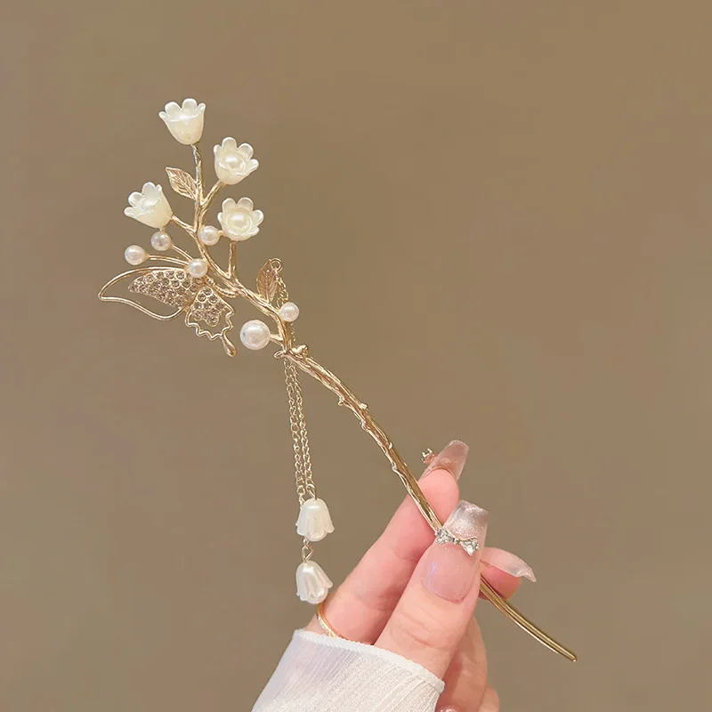 إكسسوارات شعر صينية رائعة جديدة مصنوعة من خليط معدني وإبر شعر نسائية مناسبة للارتداء اليومي ودبابيس شعر للفتيات