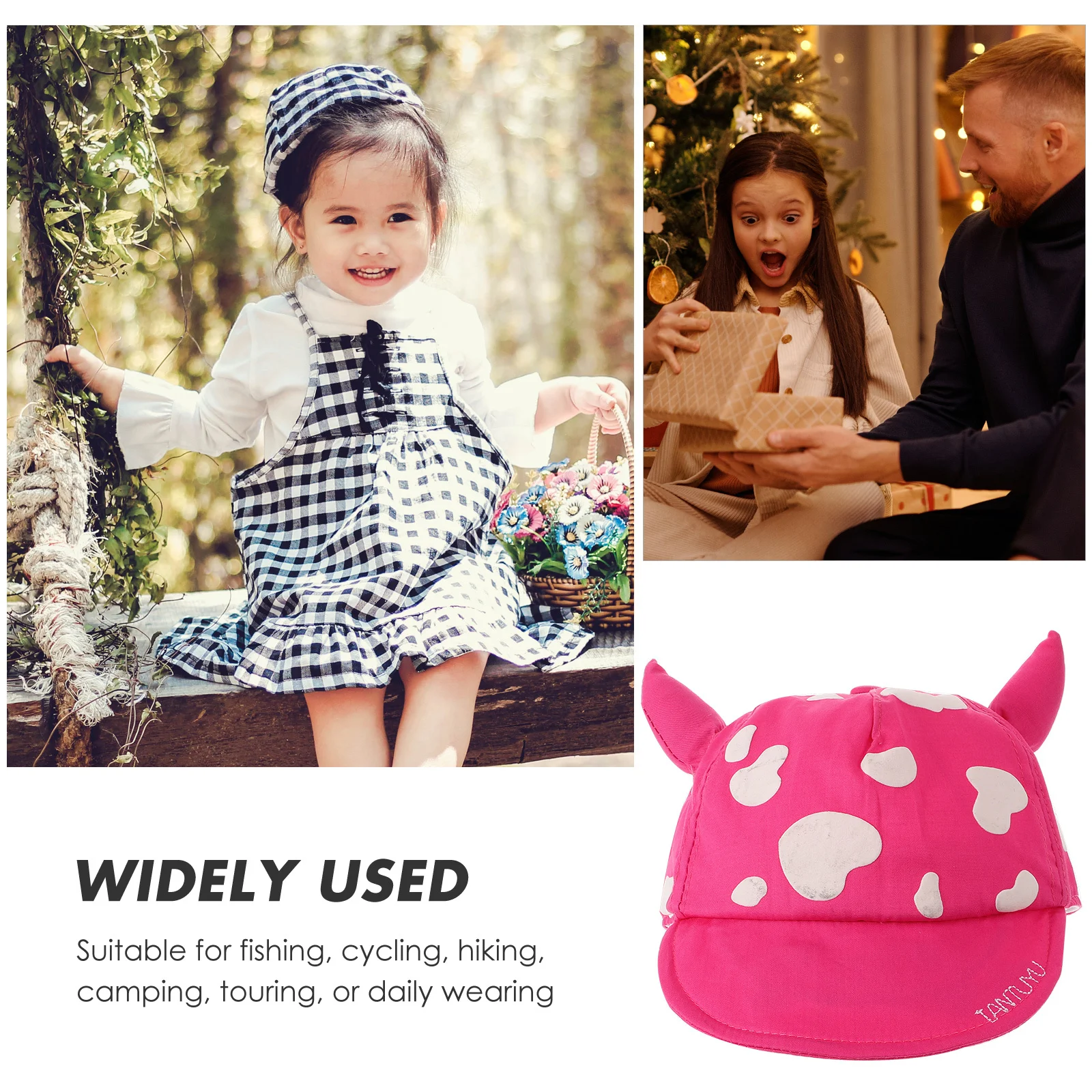 

1Pcs Kids Wide Brim Sunhat Cotton Baby Bucket Hat Adorable Cow Infant Sun Protection Hat for Summer Hiking Fishing