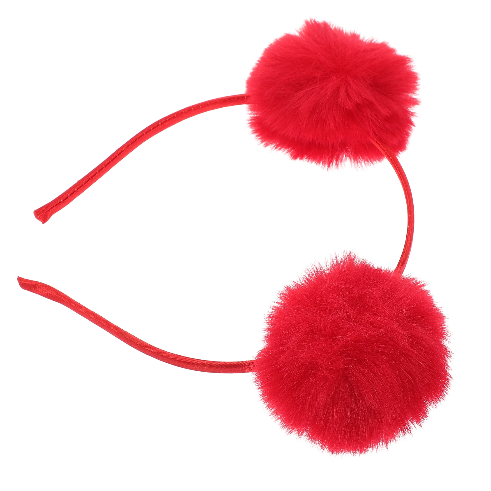 Diadema con orejas de gato, diademas para fiesta, accesorio de disfraz, pompón esférico, lindo señorita roja