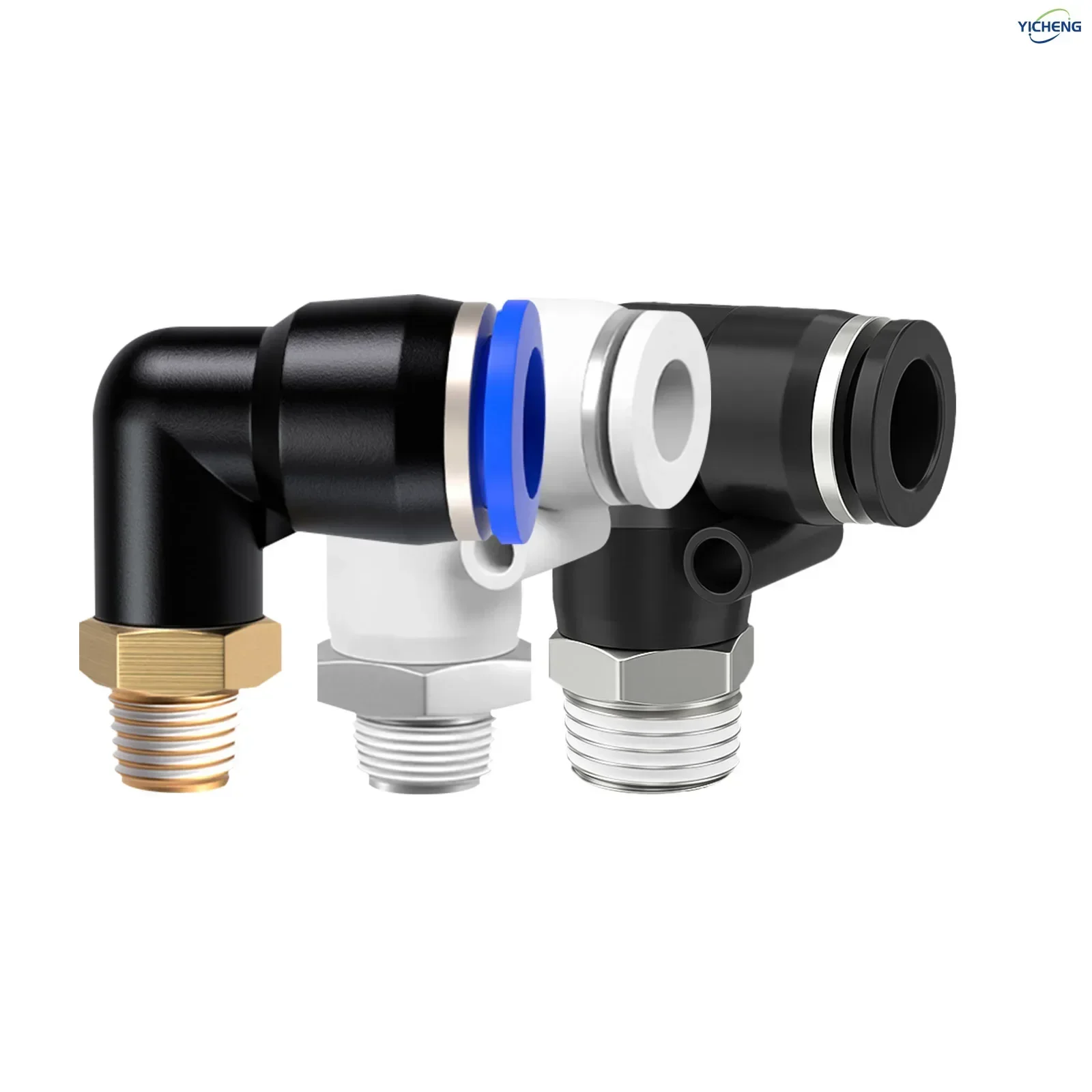 

YICHENG Pipe Fittings Male 10mm Tube OD Elbow Thread specification 1/8“1/4"3/8"1/2"Inch 90°Push to Connect Fitting (Pack of 30)