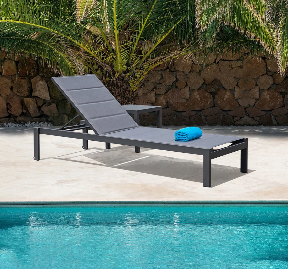 NM4090 Hot selling garden patio pool chaise lounge set  aluminum outdoor sun lounge chairs furniture for restaurant