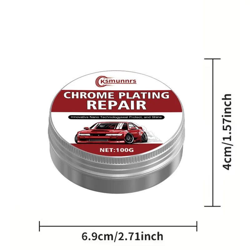 Advanced Chrome Refurbishing Paste for Car Windows Door Handles Bumpers Exhaust Pipes - Restores Shine And Luster
