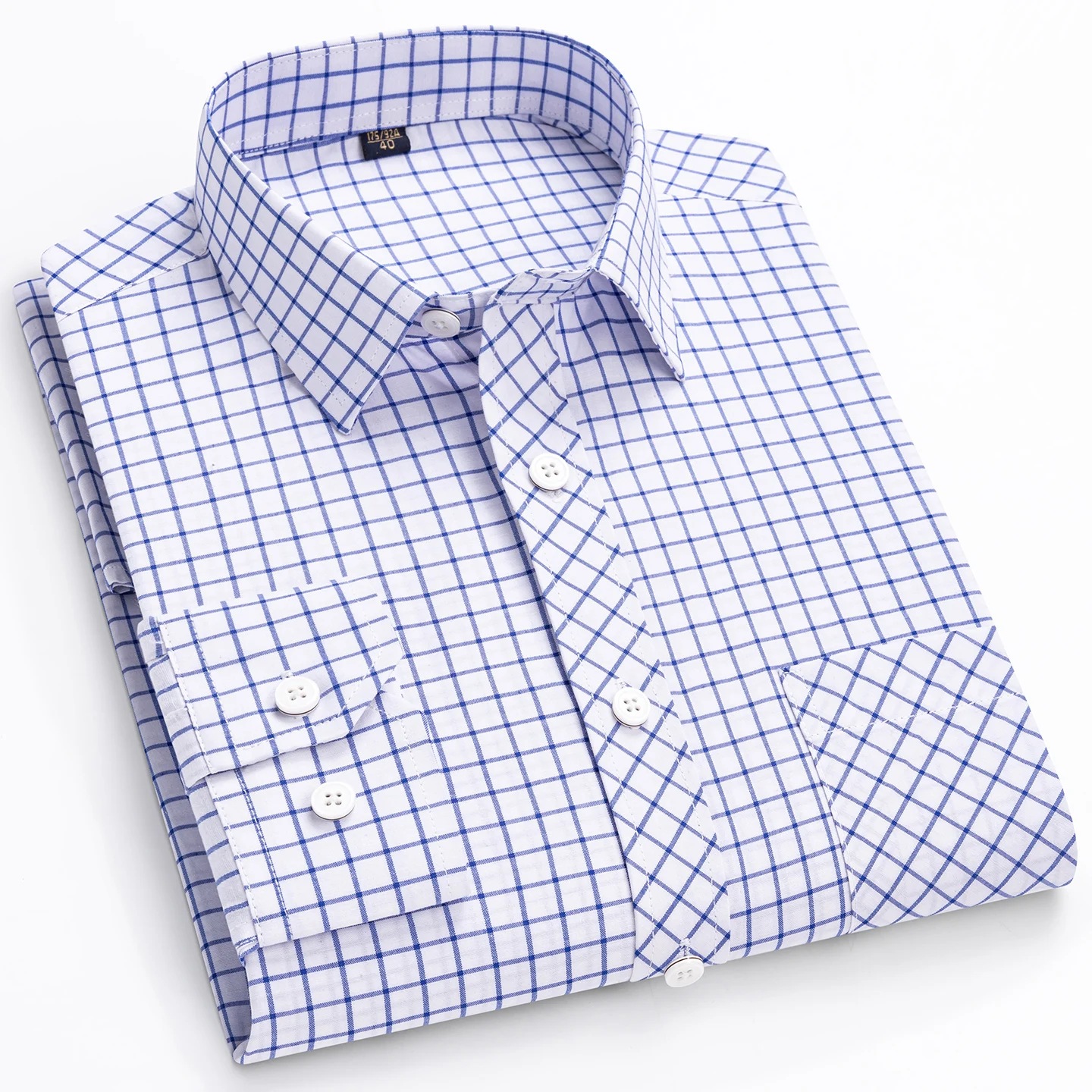 Luxury 100% Cotton Shirts For Men High-quality Spring Long Sleeve Slim Fit Plaid Soft Casual Thin New Design Buttoned Man Clothe view 5