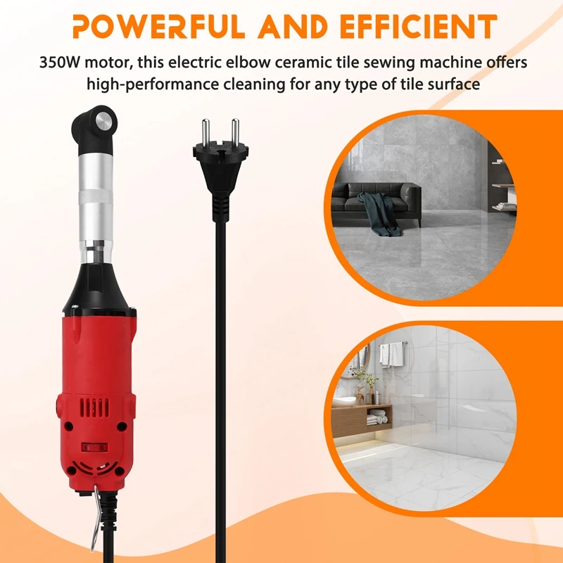 350W 90 Degree Speed Adjustable Electric Elbow Ceramic Tile Sewing Machine Tile Cleaning Tools EU Plug