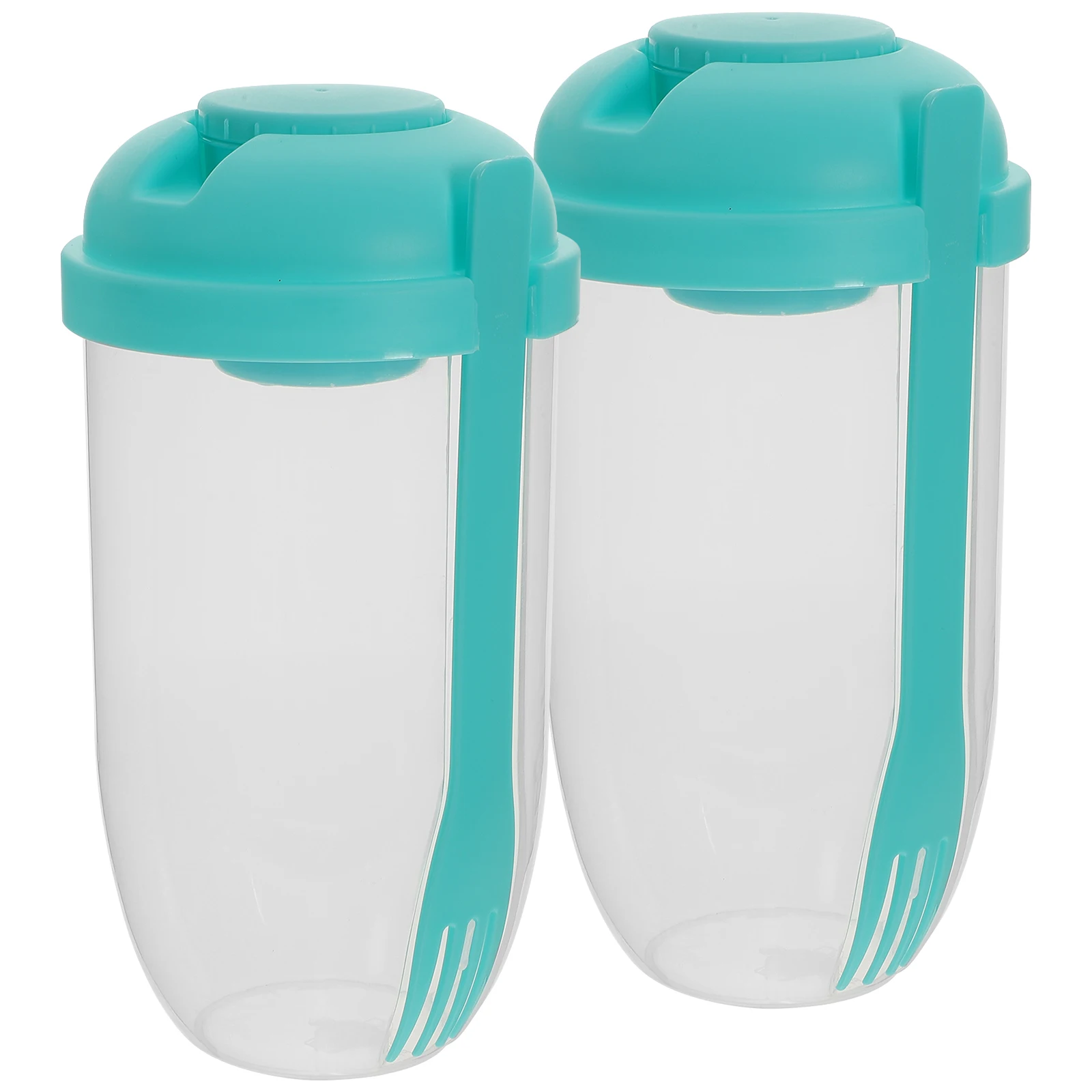 

2Pcs Yogurt Salad Cups Large Capacity Portable Shaker Containers PP Safe Sturdy Reusable Fruit Vegetable Drink Fork Dressing