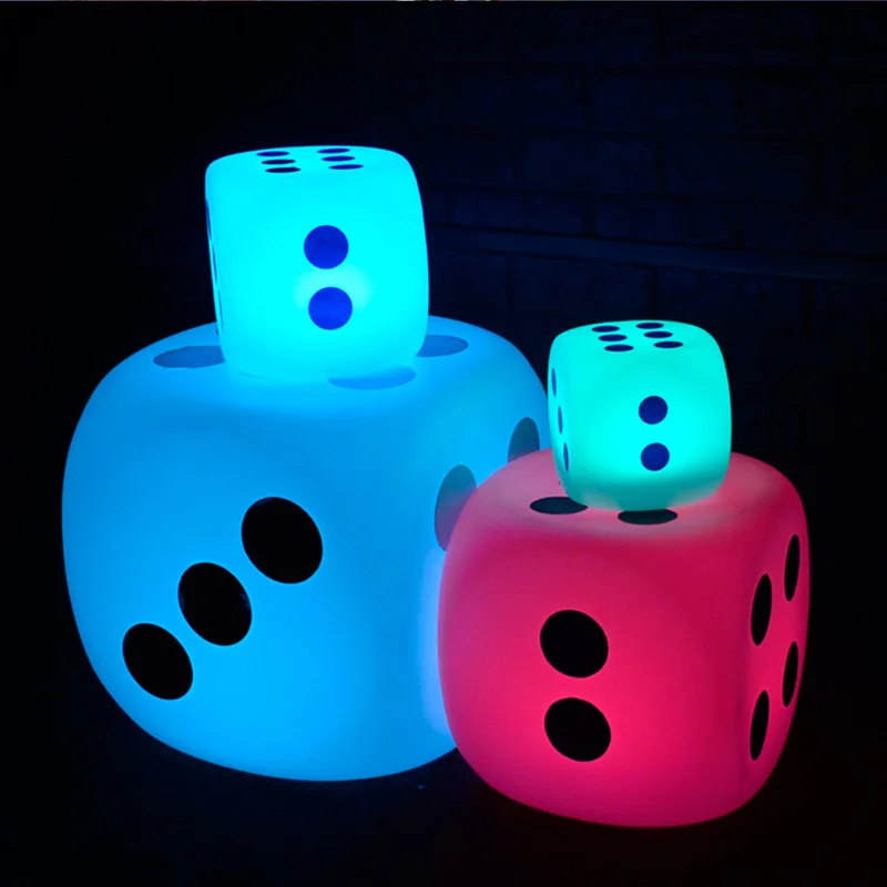 LED luminous dice indoor creative fashion bar square luminous stool bar luminous dice