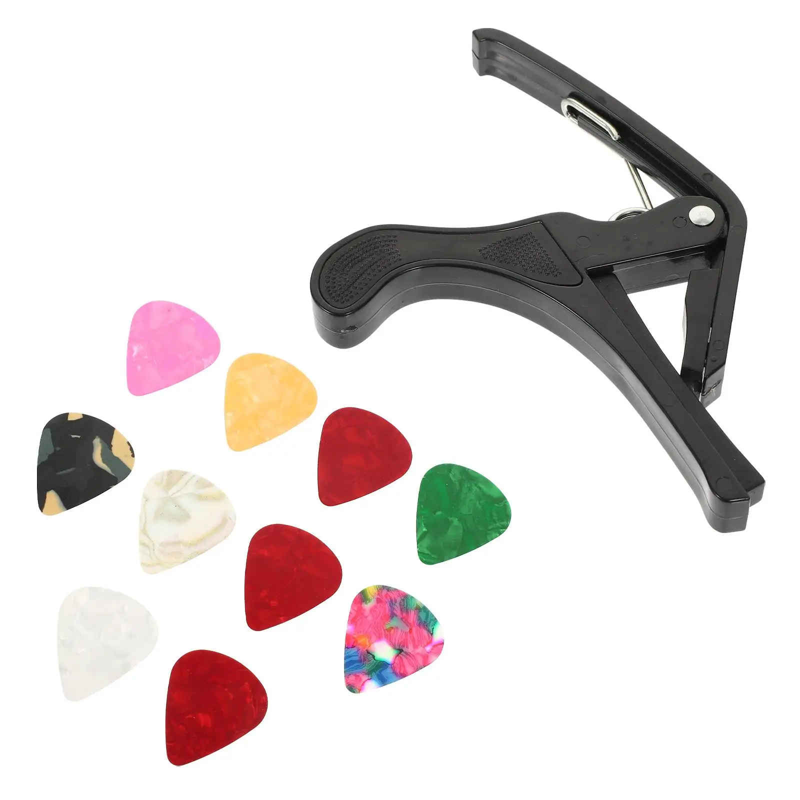 

Guitar Capo Pick Plastic Spring Stable Pressure Portable MultiFunction Suitable Beginner Professional
