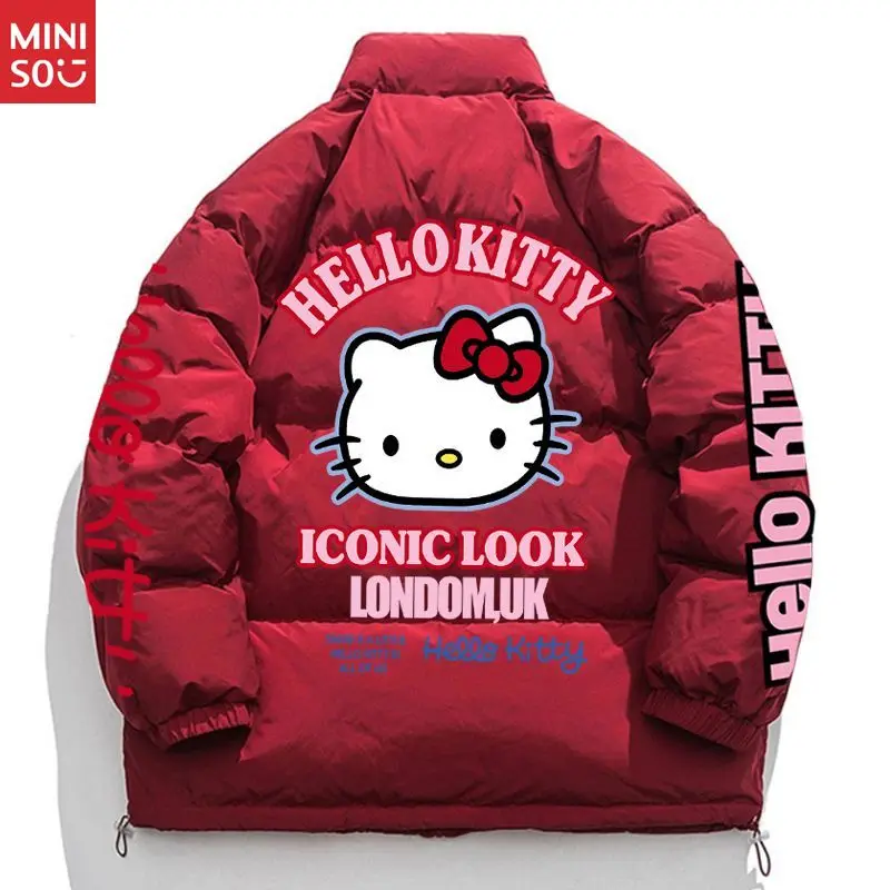 Miniso Hello Kitty Puffer Jacket, Stand Collar Winter Coat for Outdoor