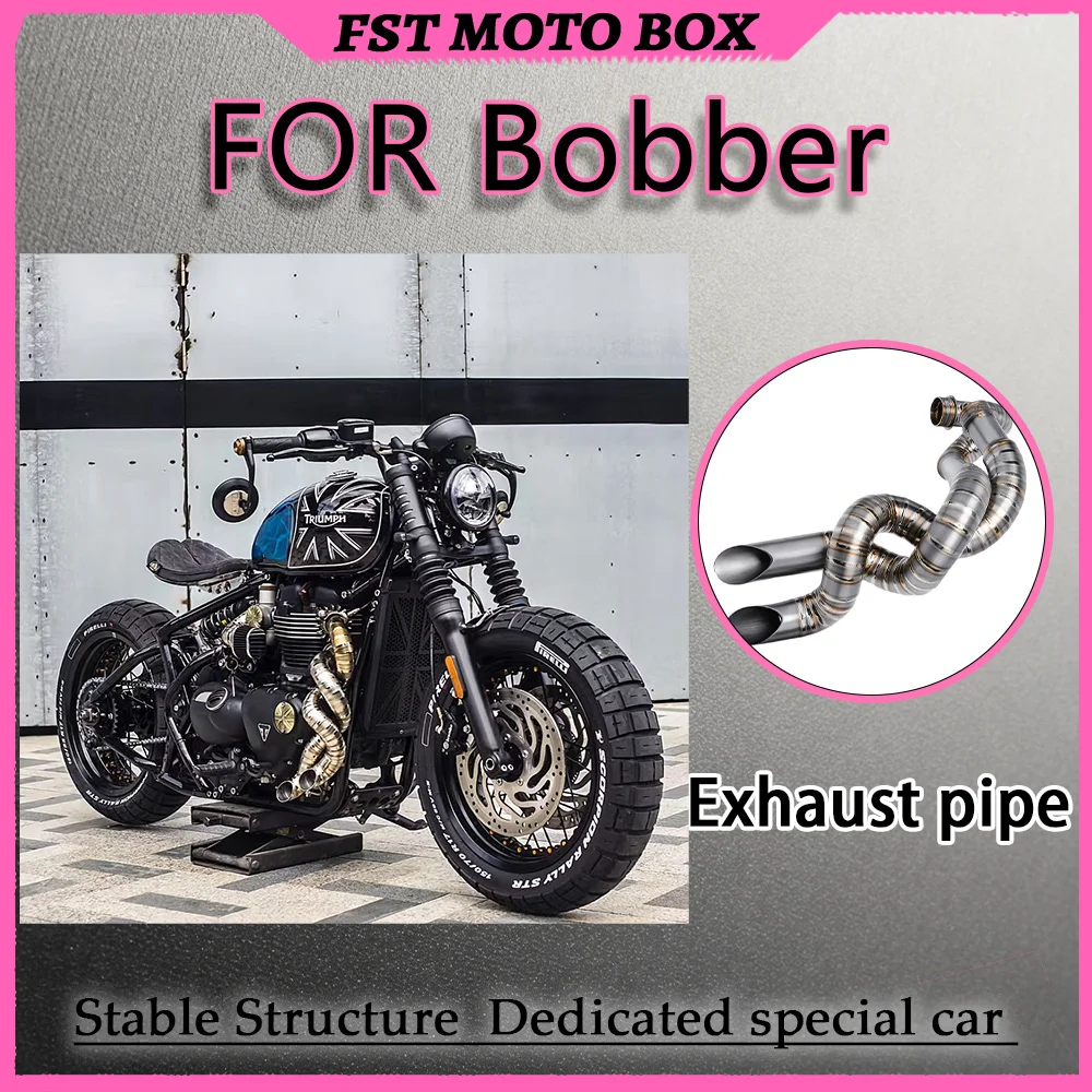 FOR Vintage Twisted Full Titanium Exhaust System Bobber Raw Finish Handmade Integrated Spiral Header And Tail Pipe Replacement