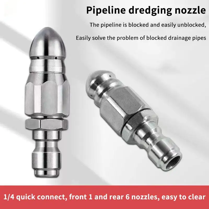 【Water Jet High Pressure Sprayer Nozzle Clean Sewer 1/4