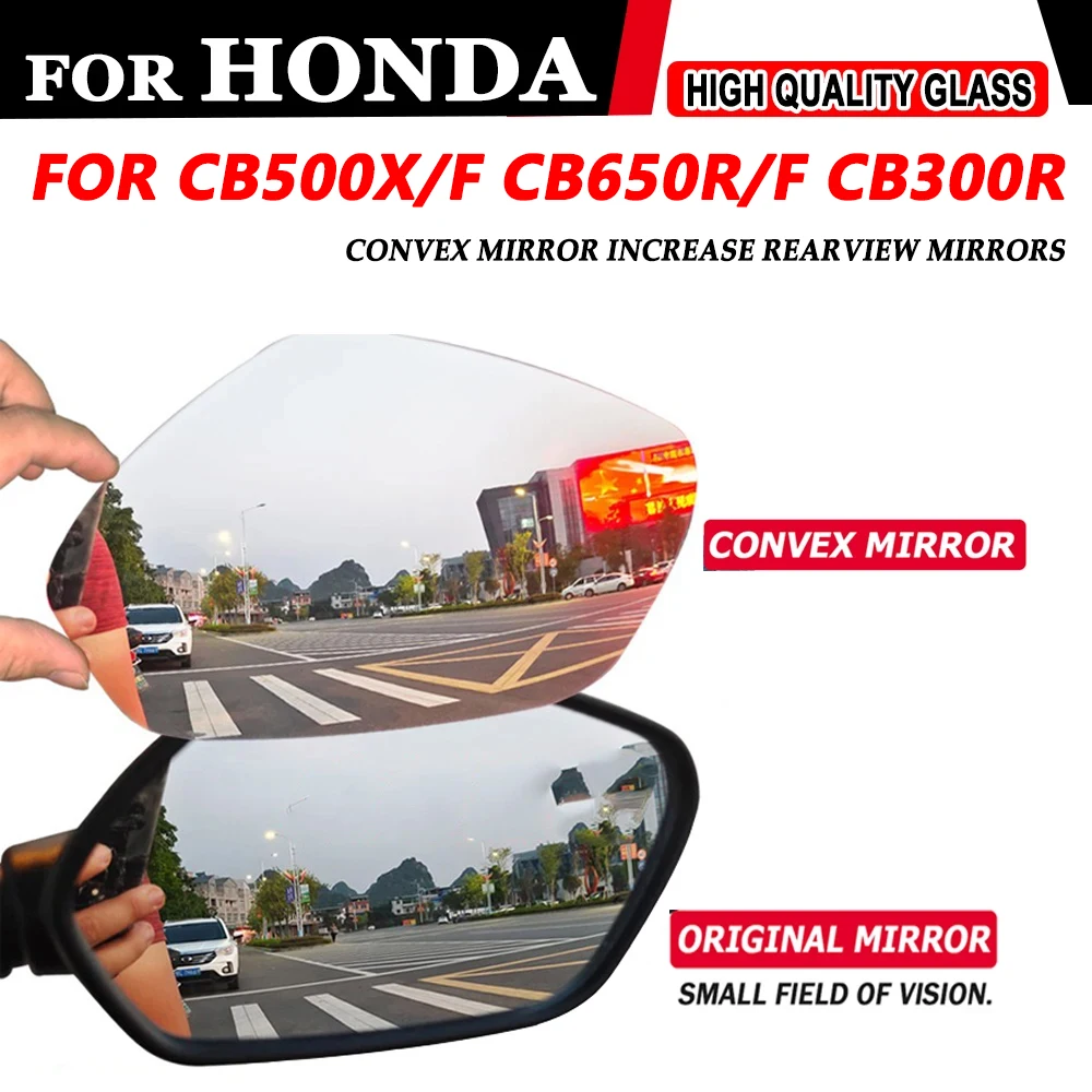 For HONDA CBR650R CBR500R CB500X CB500F CB300R CB300F CBR300R CB650R CB650F Convex Mirror Increase Rearview Mirrors Side Mirror