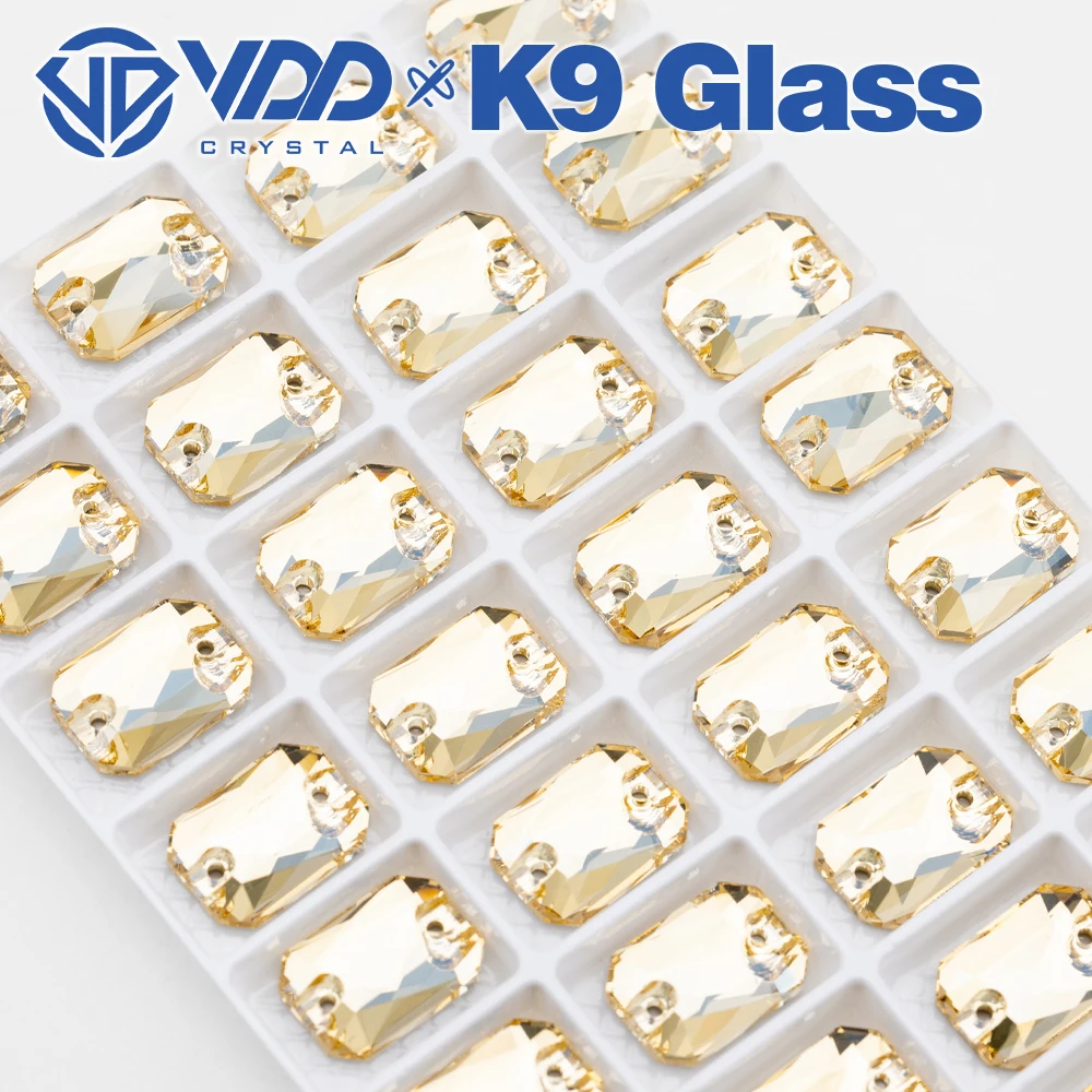 VDD Großhandel Smaragdschliff Hochwertige K9-Glas-Applikations-Strasssteine, Kristall-Flachrück-Applikationssteine zum Nähen für Bekleidungsdekorationen – Detail 7