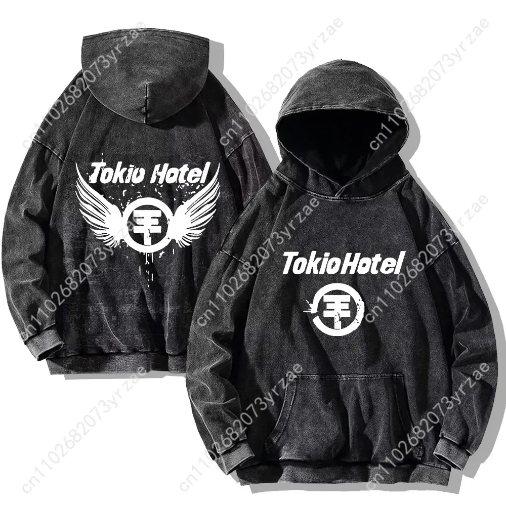 Tokio فندق ريترو غسل هوديي سوبر لينة البلوز رجالي البلوز الرجال الأزياء هوديس بلوزات تنفس خمر قمم #1