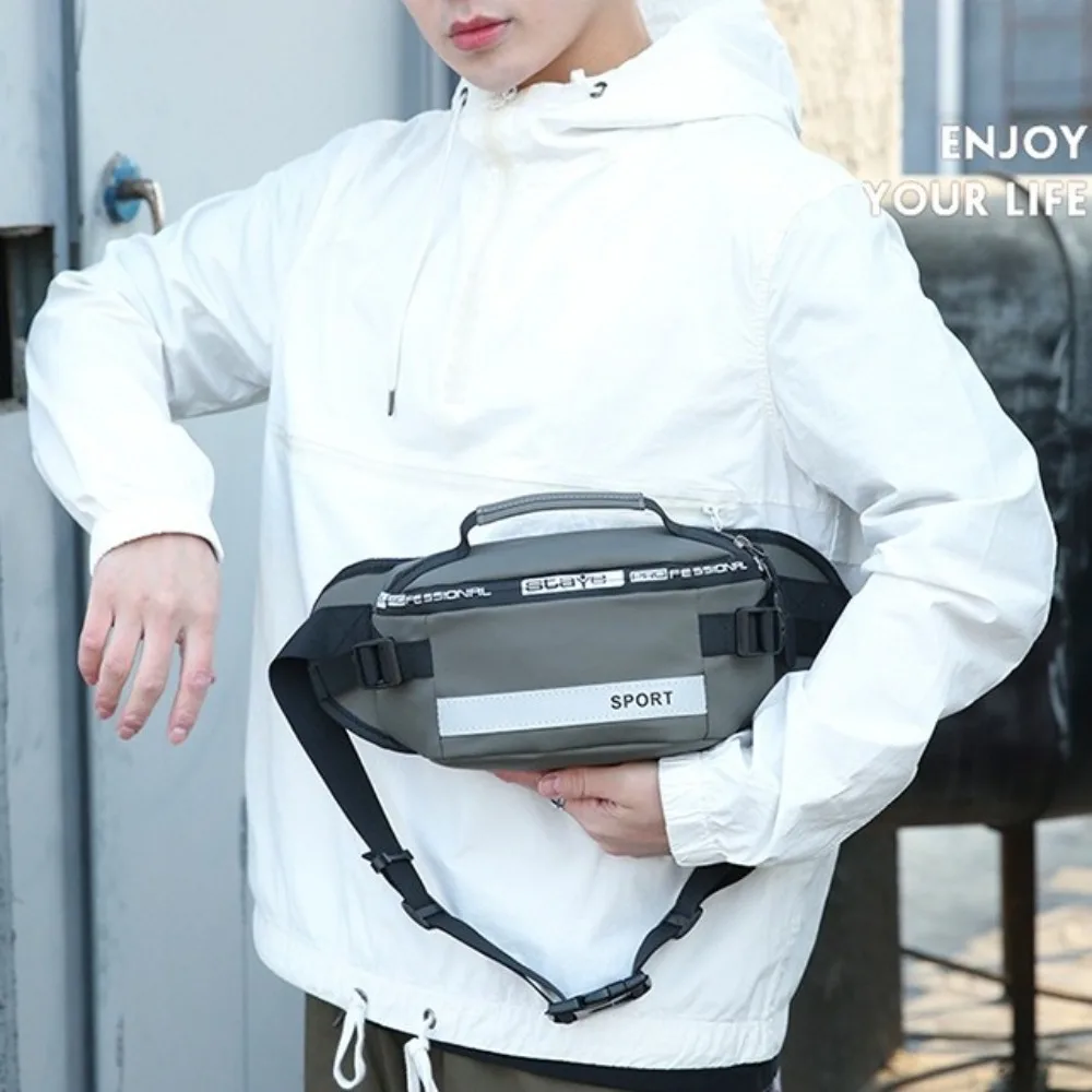 

Спортивная сумка, нейлоновая мужская нагрудная сумка, легкая поясная сумка большой вместимости, многофункциональная износостойкая мужская поясная сумка для бега, спортивная