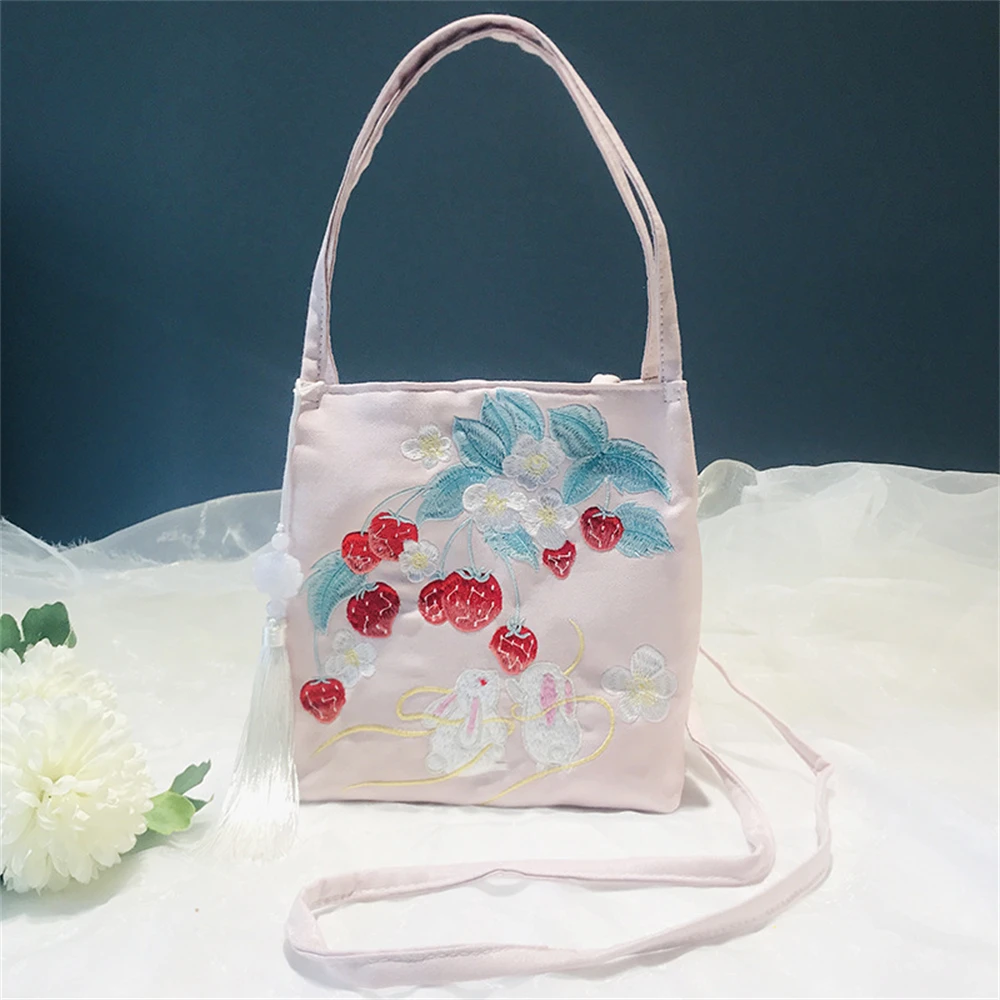 1pcs Hanfu Bag Cute Embroidered Handbag Portable  Cloth Shoulder Bag Ancient Costume Accessories Satchel Women's Coin Purse Gift