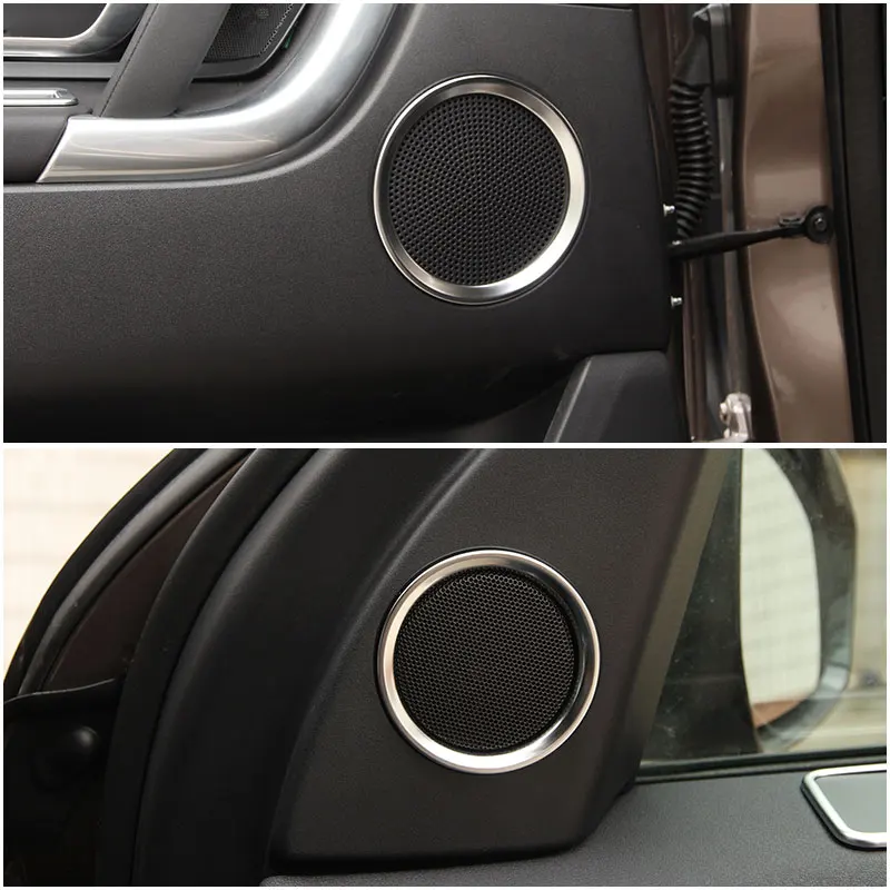 

For Land Rover Discovery Sport 2015-2019 ABS Silver/Black Car Door Audio Speaker Cover Ring Trims Sticker Car Accessories