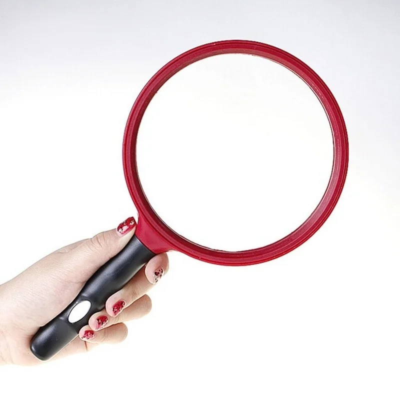 3X Large Lens 130mm Handheld Magnifier Magnifier Reading Map Newspaper Handle Magnifying Glass Jewelry Loupe Low Vision Aids